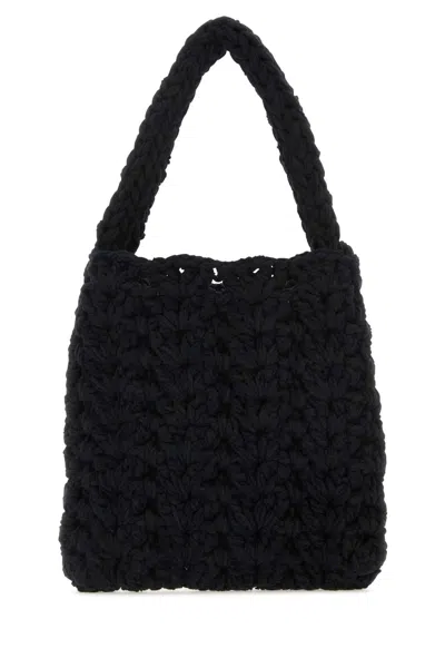 Marco Rambaldi Black Cotton Blend Mini Handbag In Black