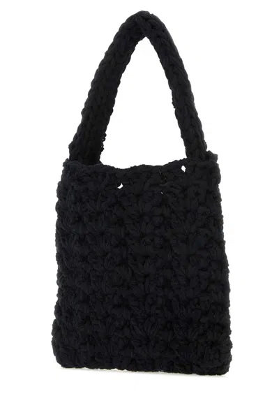 Marco Rambaldi Black Cotton Blend Mini Handbag In Black