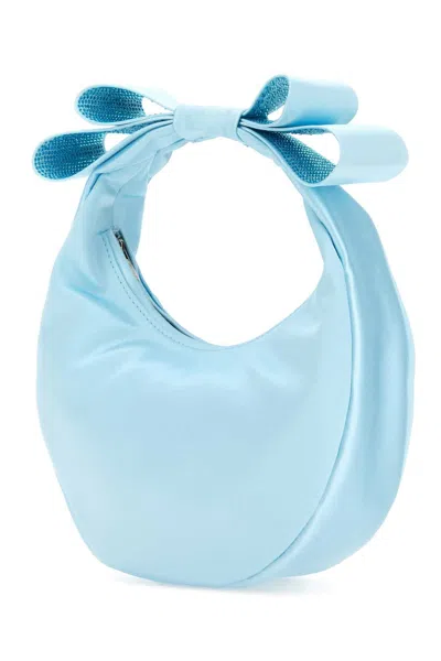 Mach&mach Pastel Light Blue Satin Small Cadeau Handbag In Blue
