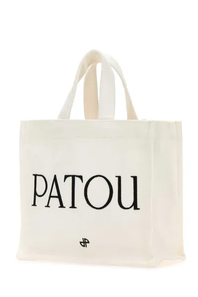 Patou -inspired Cotton Mini Bag With Decorative Trim In Neutral
