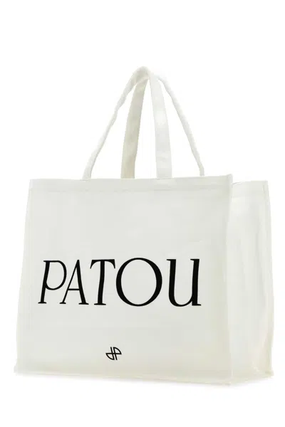 Patou -inspired Cotton Mini Bag With Decorative Trim In White