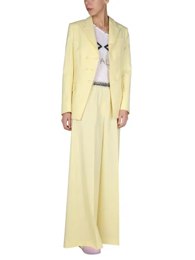 Stella Mccartney Double-breasted Wool-twill Blazer In Yellow