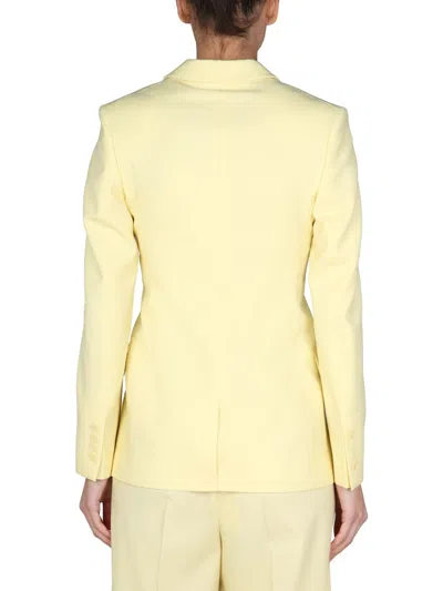 Stella Mccartney Double-breasted Wool-twill Blazer In Yellow