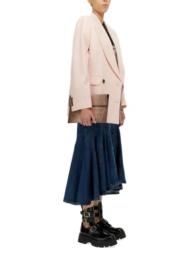 Alexander Mcqueen Double-breasted Jacket With Peaked Lapels For Women In Pink