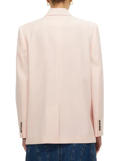 Alexander Mcqueen Double-breasted Jacket With Peaked Lapels For Women In Pink