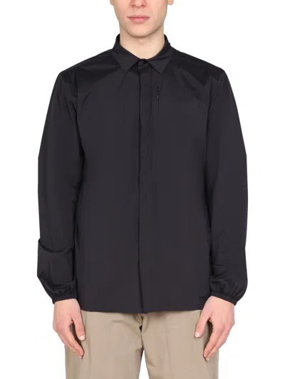 Monobi Zip-pocket Shirt Jacket In Black
