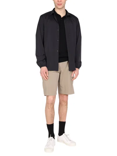Monobi Zip-pocket Shirt Jacket In Black