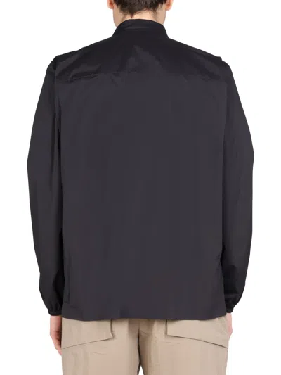 Monobi Zip-pocket Shirt Jacket In Black