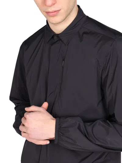 Monobi Zip-pocket Shirt Jacket In Black