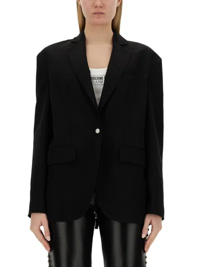 Moschino Jeans Single-breasted Jacket In Black
