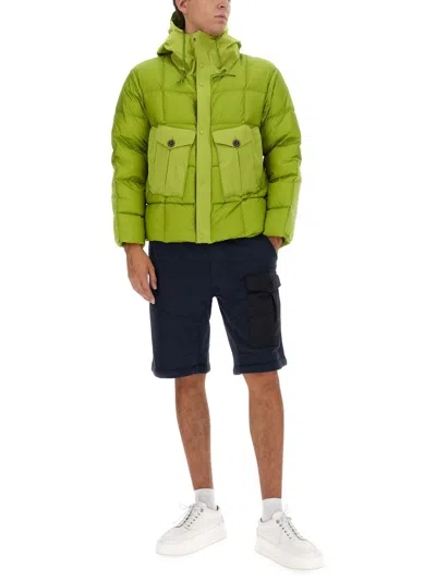 Ten C Tempest Combo Down Jacket In Green