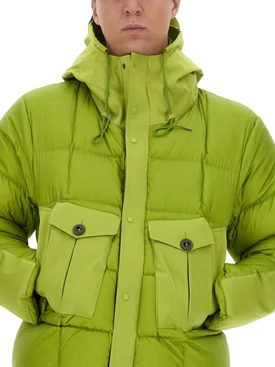 Ten C Tempest Combo Down Jacket In Green