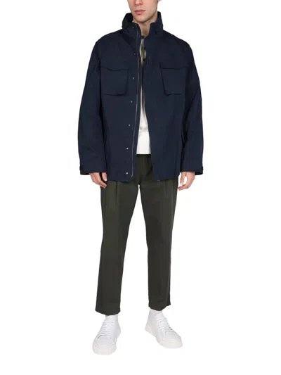 Lardini By Yosuke Aizawa Structured Double Fabric Jacket In Blue