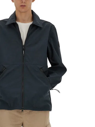 Woolrich Logo-embroidered Polyester Jacket In Blue