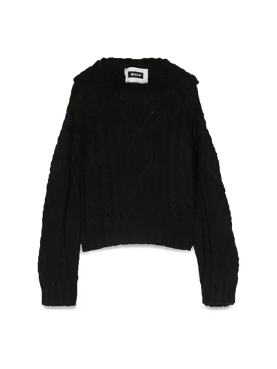 Msgm Mini Cozy Hoodie For Girls In Black