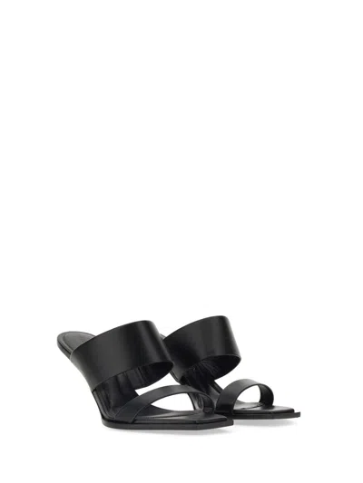 Alexander Mcqueen Leather Sandal In Gray