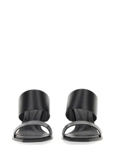 Alexander Mcqueen Leather Sandal In Gray