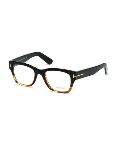 Tom Ford Large Gradient-frame Eyeglasses, Black/havana