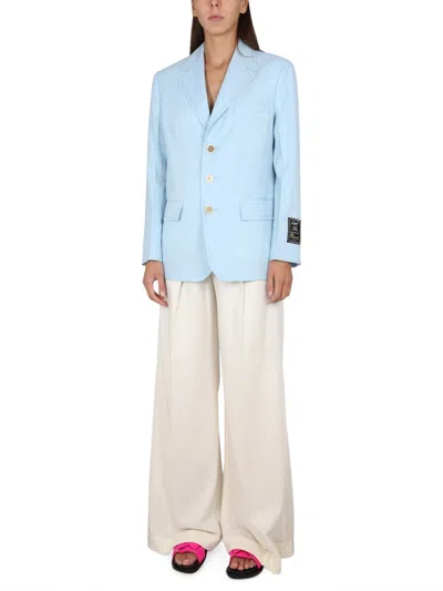 Marni Single-breasted Blazer Jacket In Blue