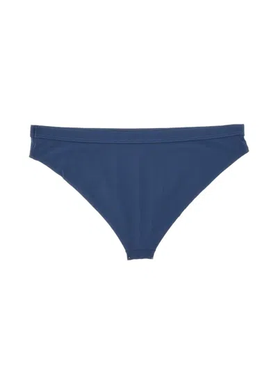 Jil Sander Blue Solid Bikini Bottom Swimwear In Blue