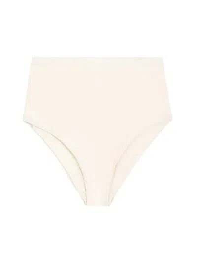 Jil Sander Contrast-logo Bikini Bottom In Neutral