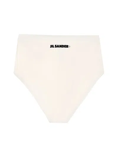 Jil Sander Contrast-logo Bikini Bottom In Neutral