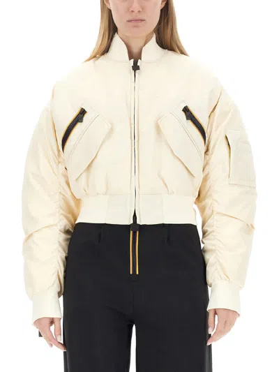 K-way Loncrop Thermo Shiny Twill Jackets Short Woman In Gray