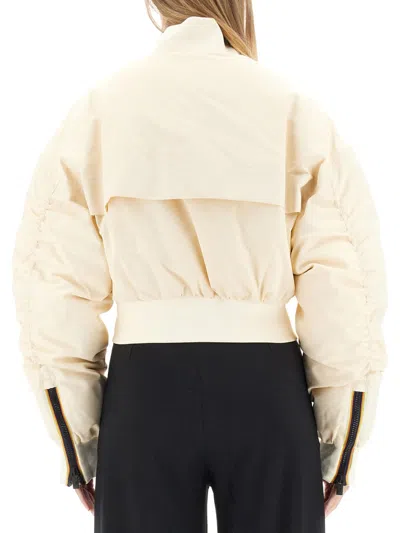K-way Loncrop Thermo Shiny Twill Jackets Short Woman In Gray