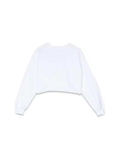 Msgm Cropped Sweatshirt In White