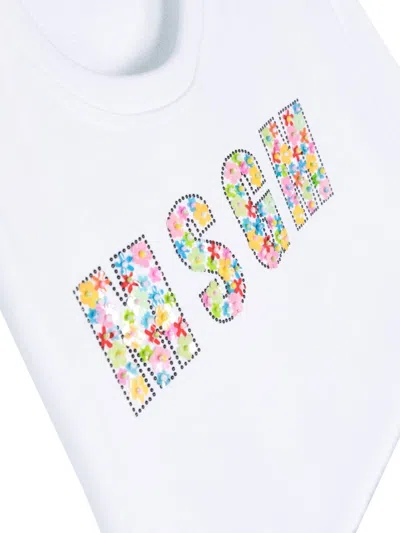 Msgm Cropped Sweatshirt In White