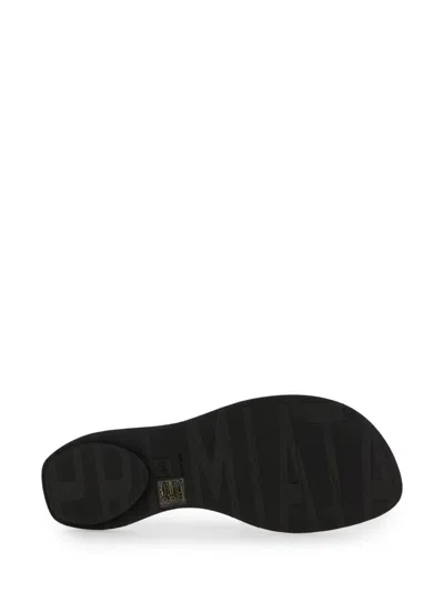 Premiata White Slide Sandal With Lamb Leather Upper In White