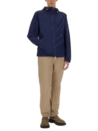 Woolrich Nylon Jacket In Blue