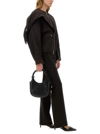 Courrèges Courreges Bow Neck Bomber Jacket In Brown