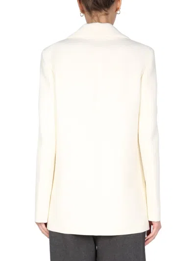 Jil Sander Inverted Lapel Tailored Blazer In White