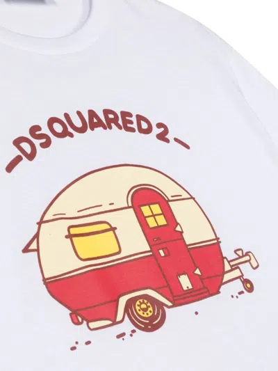 Dsquared2 Dsquared Crop Print T-shirt In White