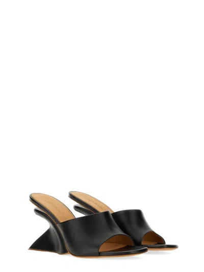Off-white Jug Wedge-heel Leather Sandals In Black