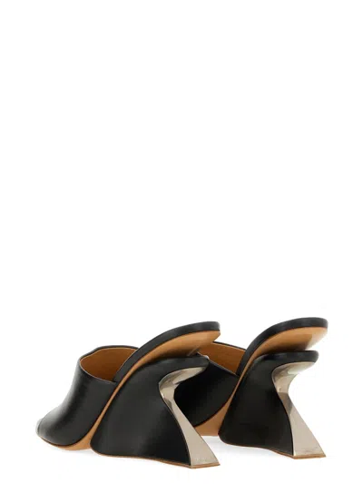 Off-white Jug Wedge-heel Leather Sandals In Black