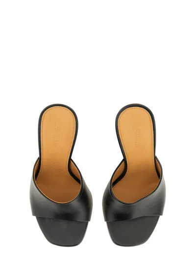 Off-white Jug Wedge-heel Leather Sandals In Black