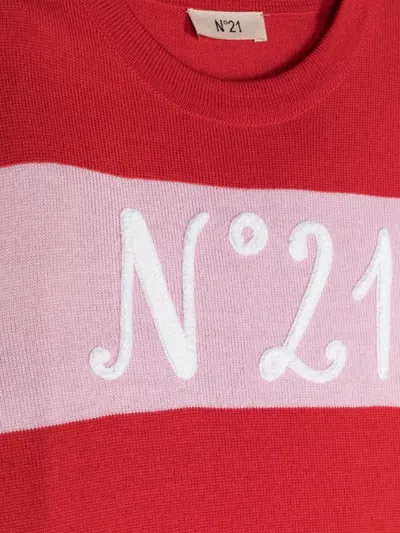N°21 Logo Crew Neck Pullover In Red