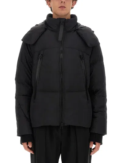 Jg1 Oversized Jacket With High Collar In Black