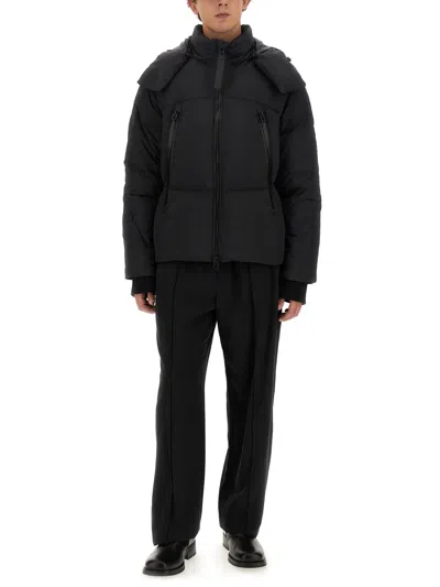 Jg1 Oversized Jacket With High Collar In Black