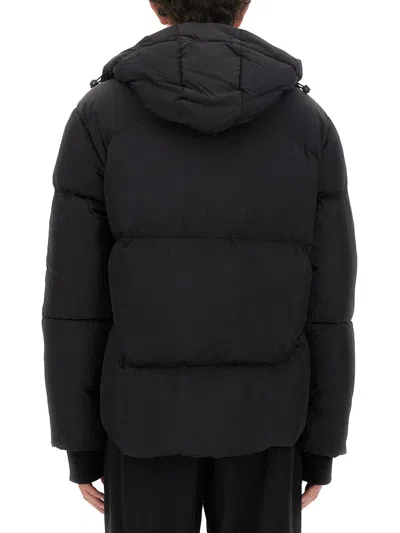 Jg1 Oversized Jacket With High Collar In Black