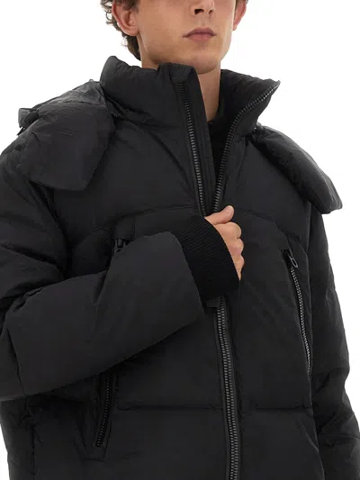Jg1 Oversized Jacket With High Collar In Black