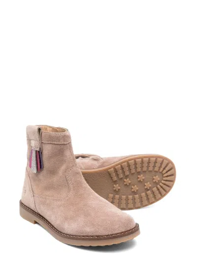 Pom D'api Chic Mini Arty Boots For Girls In Brown