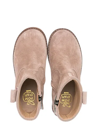 Pom D'api Chic Mini Arty Boots For Girls In Brown