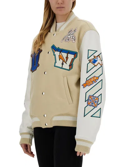 Off-white Off White Varsity Jacket In Neutral