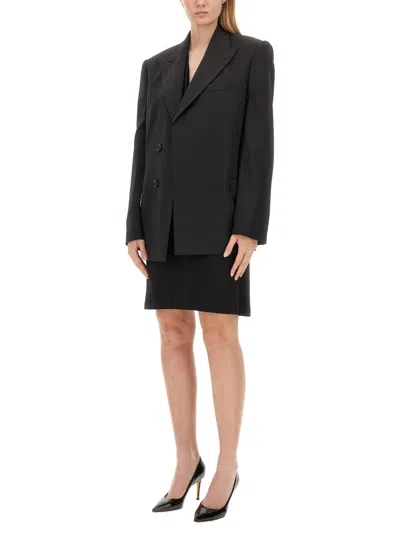 Helmut Lang Oversize Fit Double-breasted Jacket In Black