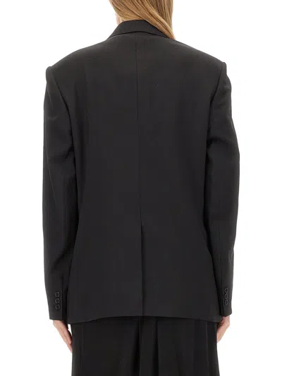 Helmut Lang Oversize Fit Double-breasted Jacket In Black