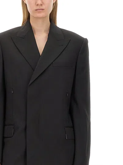 Helmut Lang Oversize Fit Double-breasted Jacket In Black