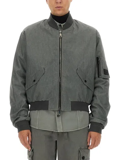 Dolce & Gabbana Oversized Zip-up Bomber Jacket In Green